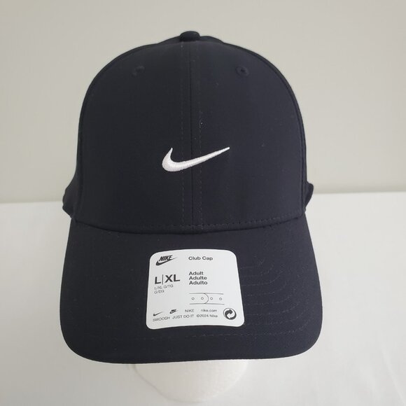Nike Dri Fit Club Cap Structured Swoosh Hat Black White SZ L/XL Adult FV5563 010 - Picture 12 of 15
